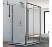 BOX CABINA DOCCIA 75x150 CM ANGOLARE 2 ANTE P CRISTALLO TRASPARENTE SCORREVOLE