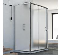 BOX CABINA DOCCIA 75x170 CM ANGOLARE 2 DUE ANTE P CRISTALLO STAMPATO SCORREVOLE