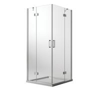 BOX CABINA DOCCIA 80X80CM ANGOLARE DOPPIA ANTA BATTENTE EASYCLEAN SALOON VETRO