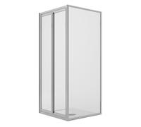 BOX CABINA DOCCIA 80X80CM SALOON 2 PORTE BATTENTE 80 ANTA FISSA H185 TRASPARENTE