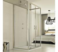 BOX CABINA DOCCIA APERTURA BATTENTE SALOON 3 TRE LATI 2 DUE ANTE CHIUSURA VETRO