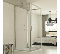 BOX CABINA DOCCIA 80x80x80 CM 3 TRE LATI VETRO TRASPARENTE 1 ANTA BATTENTE P