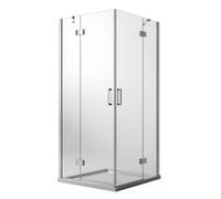 BOX CABINA DOCCIA 90X120CM ANGOLARE DOPPIA ANTA BATTENTE EASYCLEAN SALOON VETRO