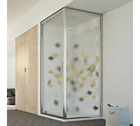 BOX CABINA DOCCIA 90x90 CM ANGOLARE 1 ANTA PORTA BATTENTE P CRISTALLO STAMPATO