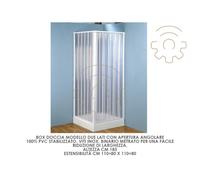 Box cabina doccia a soffietto in PVC cm 110÷80 x 110÷80 altezza 185 cm apertura