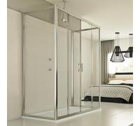 BOX CABINA DOCCIA 3 LATI 70x150X70 CM VETRO 6MM TRASPARENTE 2 ANTE SCORREVOLI P