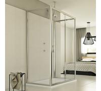 BOX CABINA DOCCIA 90X120X90 3 TRE LATI PARETE 1 ANTA VETRO STAMPATO C SCORREVOLE