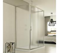BOX CABINA DOCCIA 80X150X80 3 TRE LATI PARETE 1 ANTA VETRO STAMPATO C SCORREVOLE