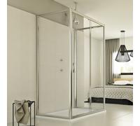 BOX CABINA DOCCIA 70X140X70 3 LATI PARETE 1 ANTA VETRO TRASPARENTE SCORREVOLE