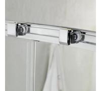 BOX CABINA DOCCIA 90X120X90 3 LATI PARETE 1 ANTA VETRO TRASPARENTE SCORREVOLE