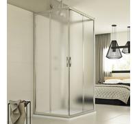 BOX CABINA DOCCIA 3 TRE LATI VETRO 6MM STAMPATO SCORREVOLE 80x70X80 CM P