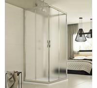 BOX CABINA DOCCIA 3 TRE LATI VETRO 6MM STAMPATO SCORREVOLE 80x72X80 CM P