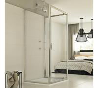 BOX CABINA DOCCIA 75x75x75 CM 3 TRE LATI VETRO TRASPARENTE 1 ANTA BATTENTE P