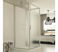 BOX CABINA DOCCIA A TRE 3 LATI VETRO APERTURA A BATTENTE CENTRO ANTA CRISTALLO