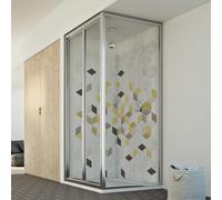BOX CABINA DOCCIA ANGOLARE PORTA A LIBRO SOFFIETTO ANTA CRISTALLO PARETE PROFILO