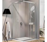 BOX CABINA DOCCIA ANGOLARE 70X70 CM H185 CRISTALLO VETRO TRASPARENTE SCORREVOLE