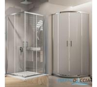 BOX CABINA DOCCIA ANGOLARE 75X90 H200 RETTANGOLARE CRISTALLO STAMPATO SCORREVOLE