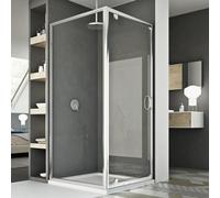 BOX CABINA DOCCIA 70X90 CM ANGOLARE 1 ANTA BATTENTE VETRO TRASPARENTE AP. 70