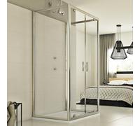 BOX CABINA DOCCIA 80x110x80 CM 3 LATI VETRO TRASPARENTE 2 ANTE BATTENTE P SALOON