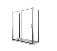 Box Cabina Doccia composto da 2 Pareti Fisse e 1 Porta Scorrevole Frontale Vetro 6 mm Easyclean H.190 Cromo (2 Fisse 77,5-80 + 1 Porta 95-100)