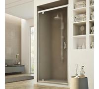 PORTA BOX DOCCIA NICCHIA CRISTALLO STAMPATO C 6MM 1 ANTA BATTENTE 100 CM H185