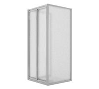 BOX DOCCIA SALOON TRE LATI DOPPIA ANTA BATTENTE VETRO TRASPARENTE H198 CABINA