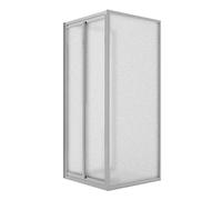 BOX DOCCIA SALOON TRE LATI DOPPIA ANTA BATTENTE VETRO TRASPARENTE SATINATO H185