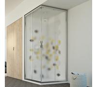 BOX CABINA DOCCIA VETRO SCORREVOLE STAMPATO 75x75 CM QUADRATO ANGOLARE CRISTALLO