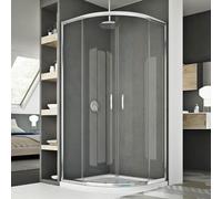 BOX CABINA SEMICIRCOLARE 80X80 VETRO TRASPARENTE SCORREVOLE ANGOLARE DOCCIA