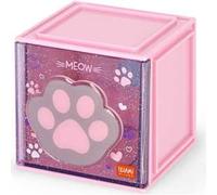 Legami - Box Componibile da Scrivania Cutie Cubes, Tema Kitty, Organiser da Scrivania, Portaoggetti, Foglio di Adesivi incluso, Impilabile, Multifunzionale, in ABS, 90 x 90 x 100 cm