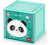 Legami - Box Componibile da Scrivania Cutie Cubes, Tema Panda, Organiser da Scrivania, Portaoggetti, Foglio di Adesivi incluso, Impilabile, Multifunzionale, in ABS, 90 x 90 x 100 cm