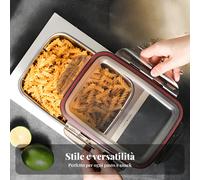 Box conservazione acciaio inox 304, ermetico, organizer frigo