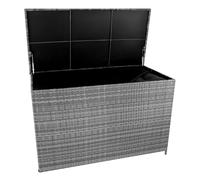Box Contenitore Rattan Giardino 996L Grigio Baule Grande con Rivestimento