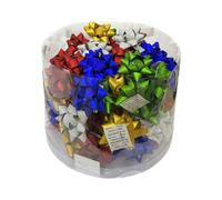 Box da 100 COCCARDE Adesive da 38mm VARI MODELLI decorazioni per negozi pacchetti pacchi regalo natale e feste (Glitter)