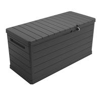 Box da giardino grigio in polipropilene Baule porta attrezzi per esterno piscina