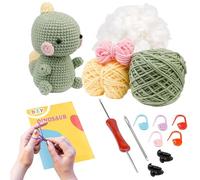 Box da maglia per principianti - Amigurumi Creative Set | Animali preistorici di peluche set fai -da -te, attività manuale per bambini, bambola del gancio delicata, dono educativo del kit creativ