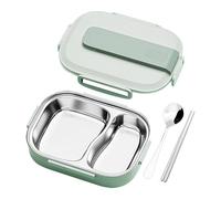 Box Da Pranzo In Acciaio Inossidabile Per Bambini, Eco-compatibile, 24x17,5x7 Cm, Scatola Di Metallo A Prova Di Perdite 2 E 3 Scomparti, Contenitore Per Alimenti Per Cibi Snack Sandwich, Facile Da Usa