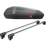box da tetto Eco 320 + Portapacchi Tetto per argento AUDI A6 C6 At Wagon 05-10