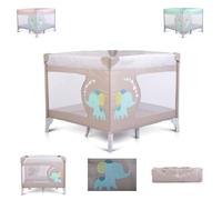 Box da viaggio gigante, box pieghevole, con materasso come letto da viaggio, colorazione:grigio beige