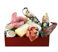Box Degustazione "Aperitivo Toscano co' Rinforzino" per 8 persone affamate | Kit degustazione a base di Salumi e Formaggi Toscani | In Regalo biglietto d'auguri personalizzato | Salumificio Gombitelli