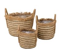 Box Deko Set Da 3 Natur Boho Vintage 44cm Metallo Cestini Marrakesch