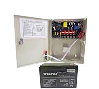 Box di Alimentazione 12V 9 Uscite 15 A funzione UPS in metallo Batteria Inclusa