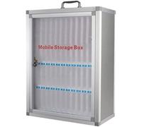 Box di archiviazione del gabinetto per telefono per telefono Gabinetto di archiviazione in lega di alluminio mobile per il telefono cellulare per le scuole ristoranti e altri luoghi, Silver-24 Made