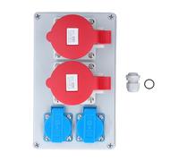 Box di distributore di alimentazione GearWell, cassetta della presa a parete CEE 250V 16A, 2 Presa UE 2 32A 5P Pannello di uscita industriale IP44 per il cantiere