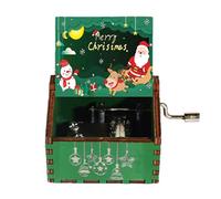 Box di Musica in Legno di Natale, Scatola di Musica Natalizia retrò - Scatola Musicale Vintage Vintage A Mano - for Boy Girl Family Family Friend Christmas Birthday's San