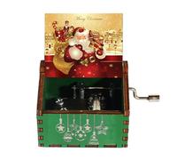 Box di Musica in Legno di Natale, Scatola di Musica Natalizia retrò - Scatola Musicale Vintage Vintage A Mano - for Boy Girl Family Family Friend Christmas Birthday's San