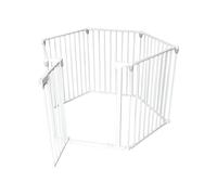 Box Di Sicurezza Per Bambini Con Cancelletto In Metallo 119x5x74cm Bianco