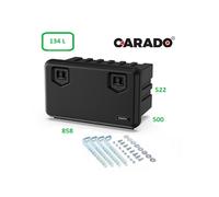 Box di stoccaggio per autocarri 858x522x500mm Daken 134L + supporto verticale