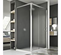 BOX DOCCIA 75X120 CM ANGOLARE 1 ANTA SCORREVOLE CABINA CRISTALLO STAMPATO C