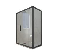 BOX DOCCIA SCORREVOLE ANTRACITE VETRO TRASPARENTE 75X100 CM MOD. DECO DUO